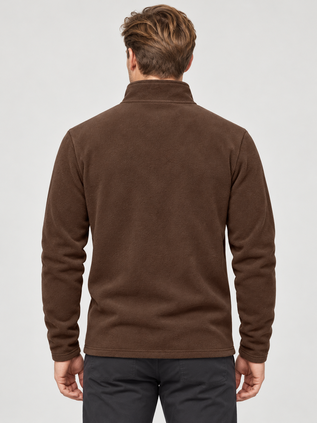 Men’s Quarter-Zip Fleece Jumper – Stand Collar & Regular Fit