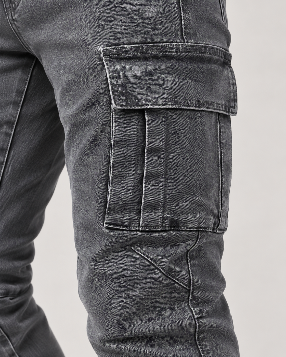 Men’s Cargo Trousers – Stretch Denim & Streamlined Fit