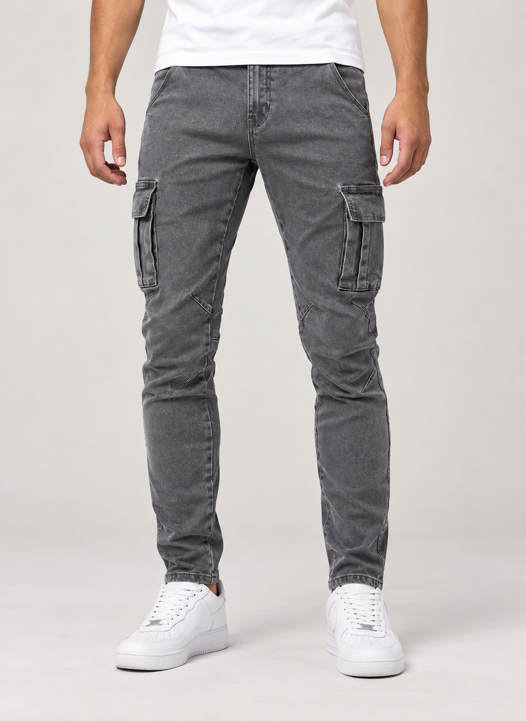 Men’s Cargo Trousers – Stretch Denim & Streamlined Fit