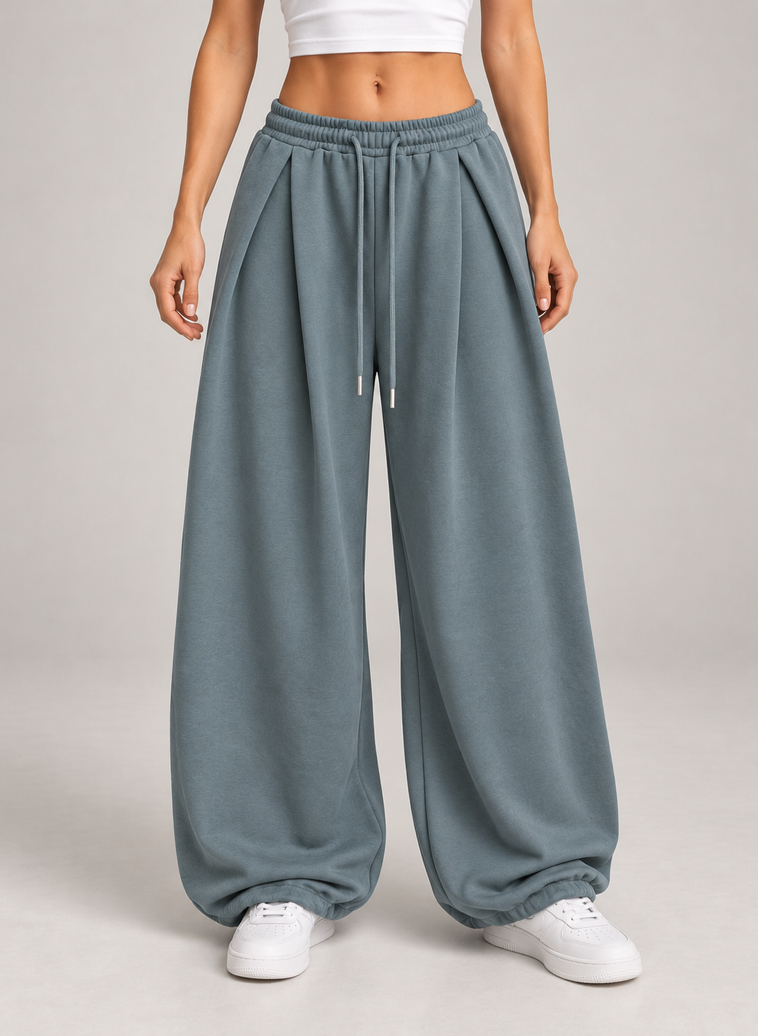 Women’s Wide Leg Joggers with Low Rise Drawstring Waist