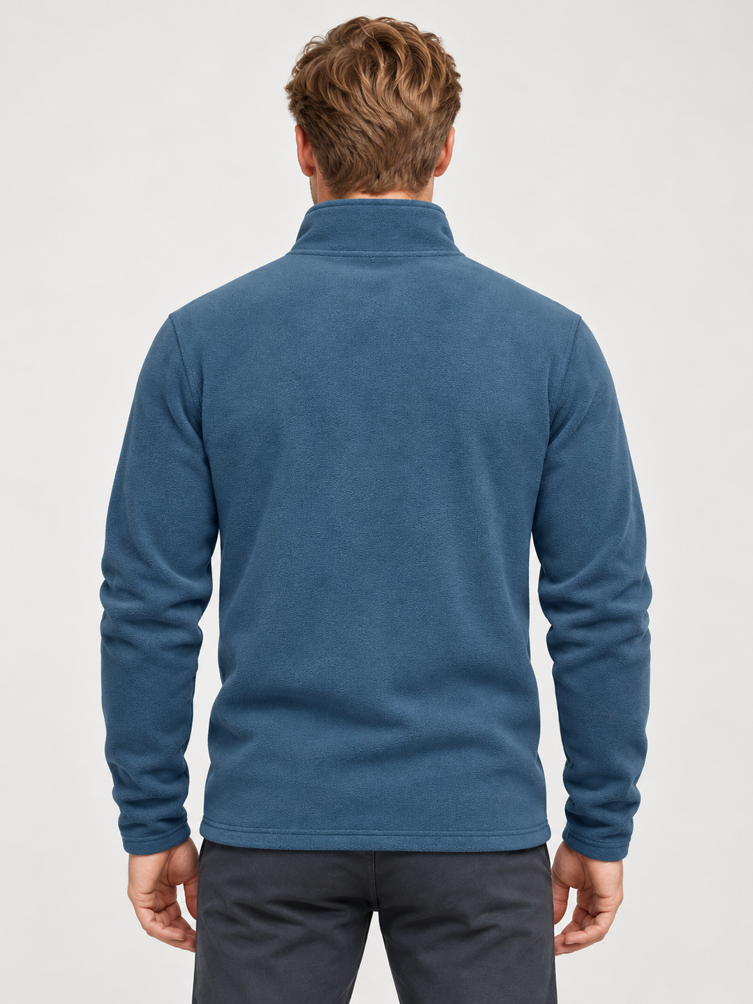 Men’s Quarter-Zip Fleece Jumper – Stand Collar & Regular Fit