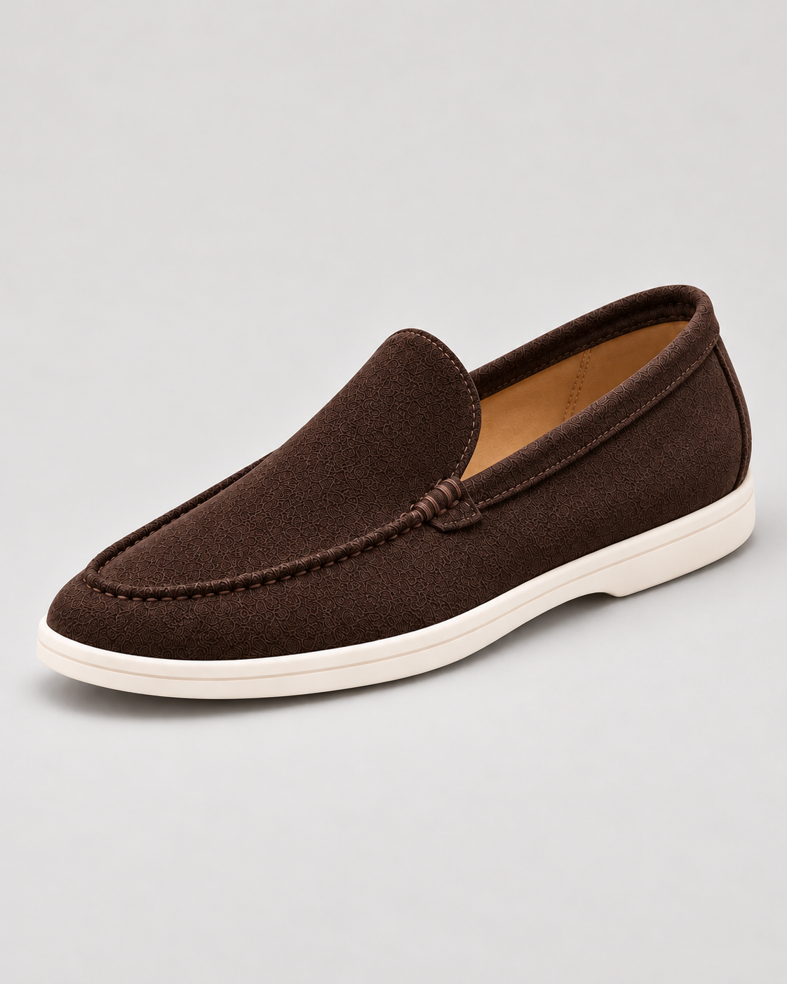 Men’s Loafers – Suede-Look Slip-On Shoes with Contrast Sole