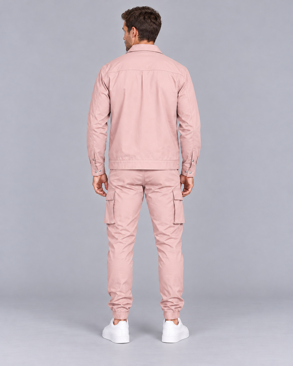 Men's Cargo Jacket and Jogger Set – Collar & Flap Pockets