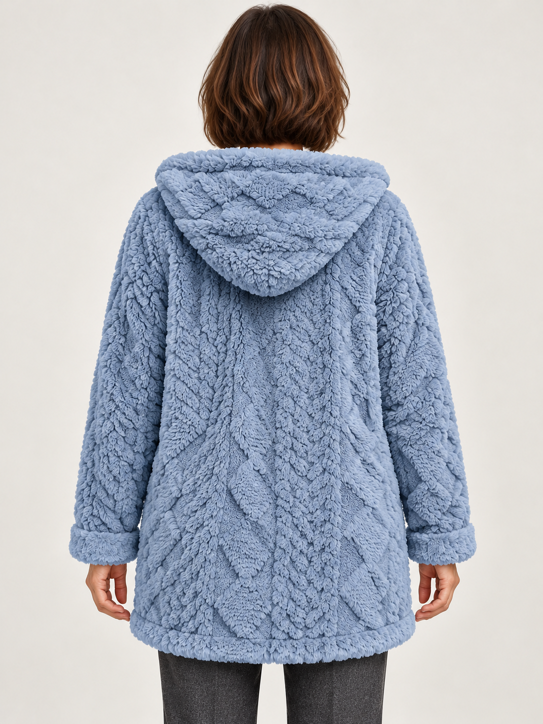 Women’s Hooded Fleece Jacket – Longline & Zip Front