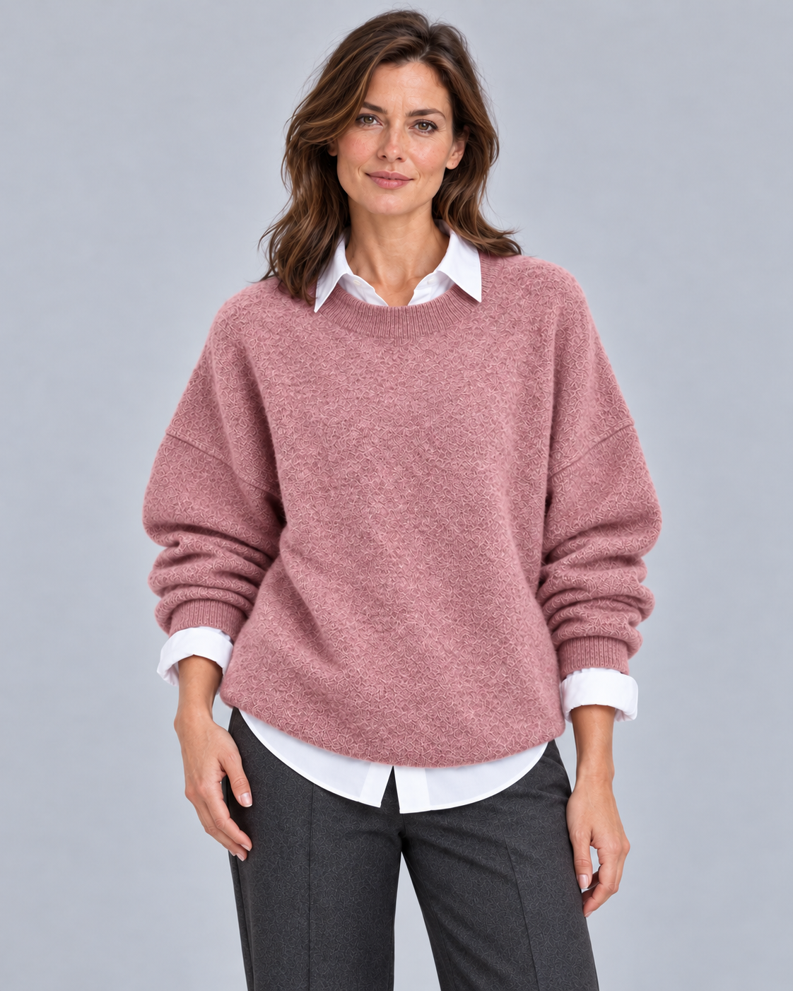 Women’s Cashmere Jumper – Oversized Crew Neck