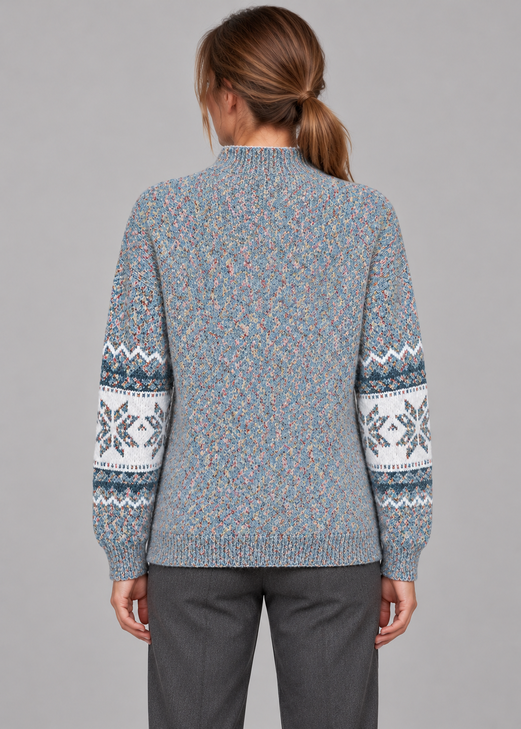 Women’s Christmas Jumper With Snowflake Mock Neck