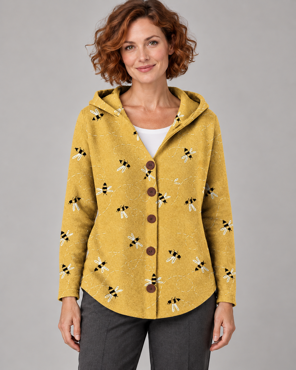 Women’s Cardigan With Hood And Button Front