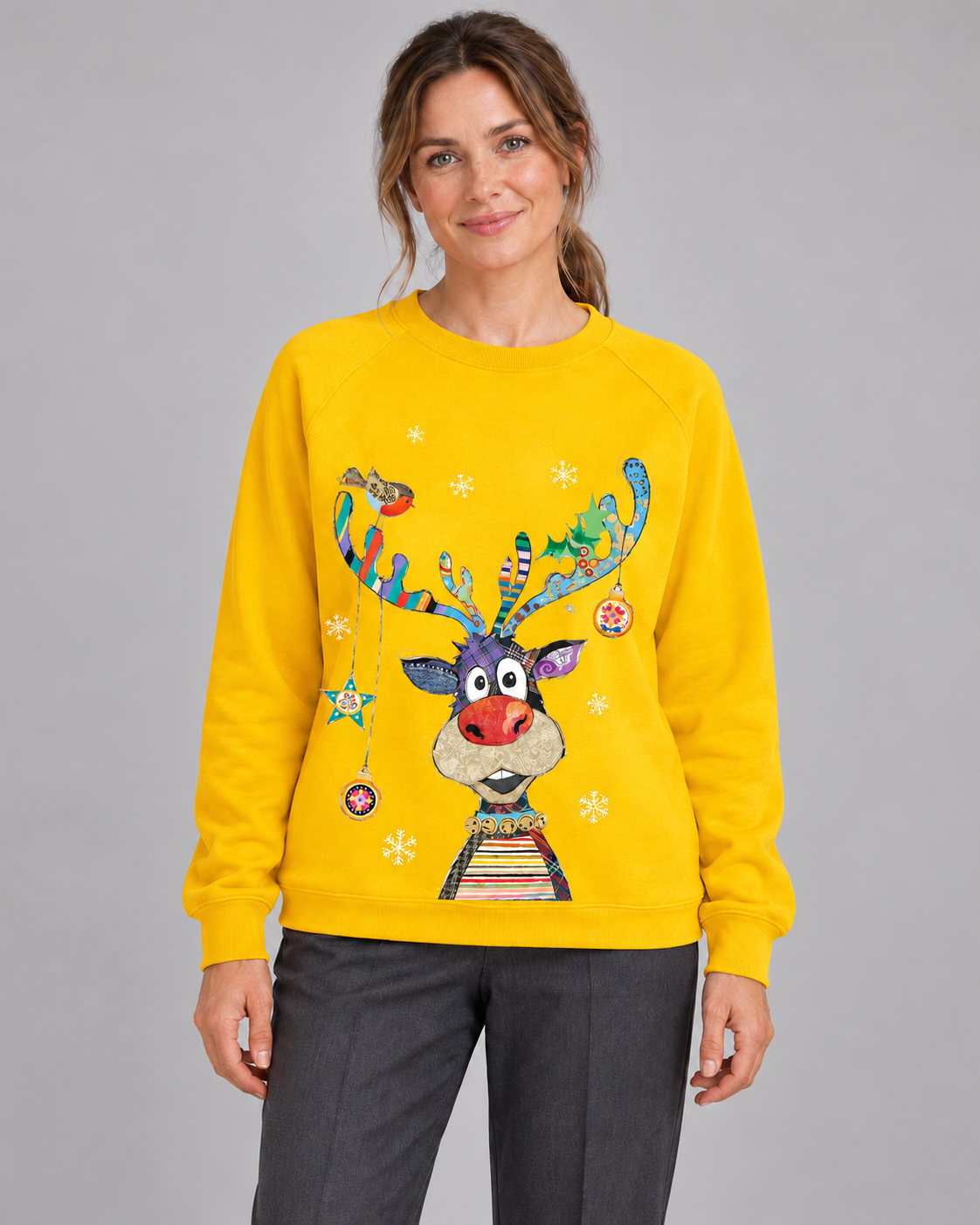 Women’s Christmas Jumper With Reindeer Graphic