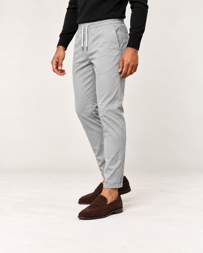 Men’s Drawstring Trousers – Slim Fit & Tapered Leg