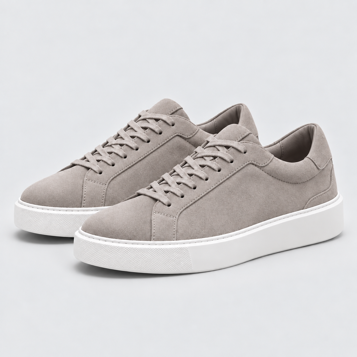 Men's Suede-Look Low-Top Trainers – Lace-Up Style