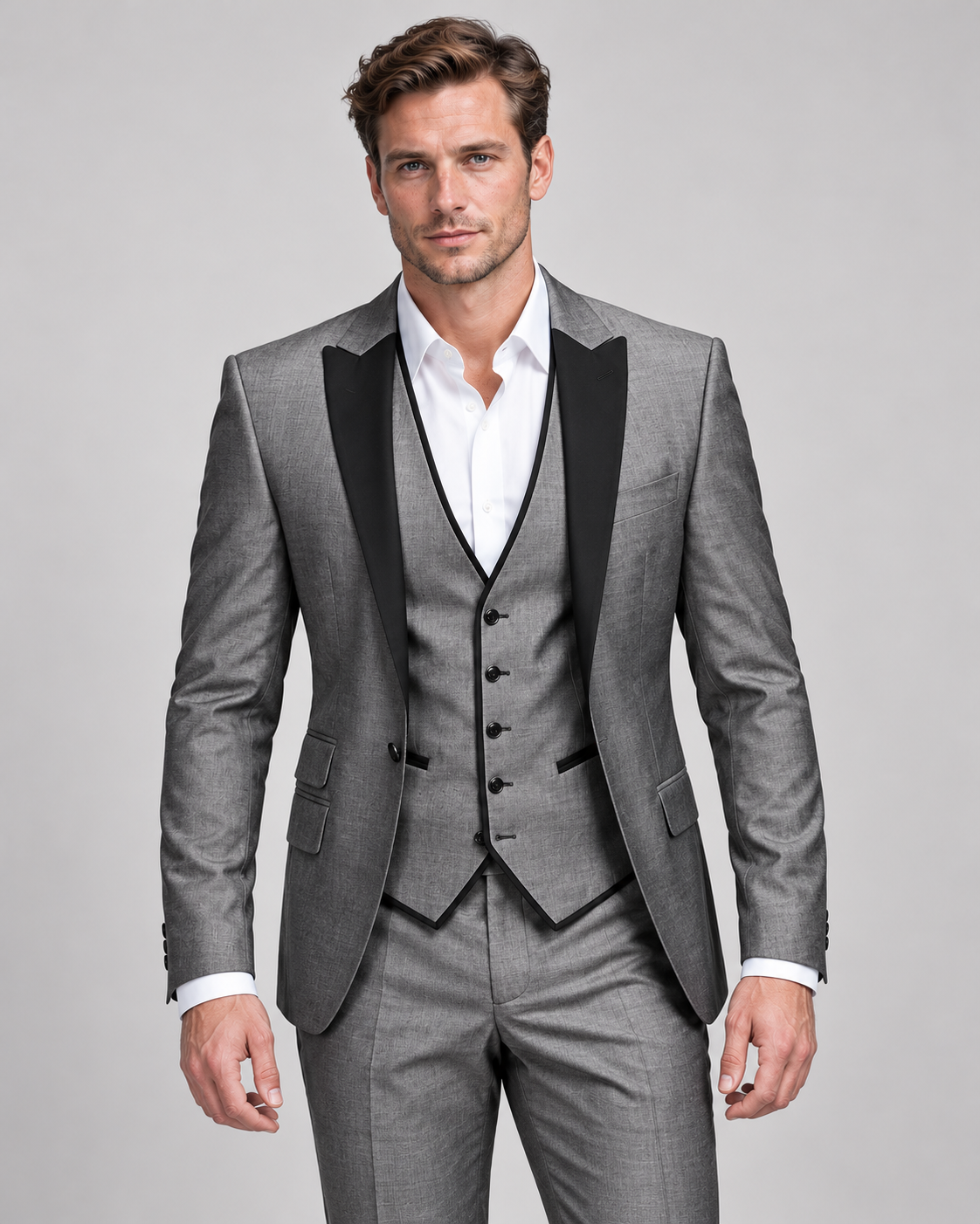 Men’s Suit Three Piece Contrast Lapel Set