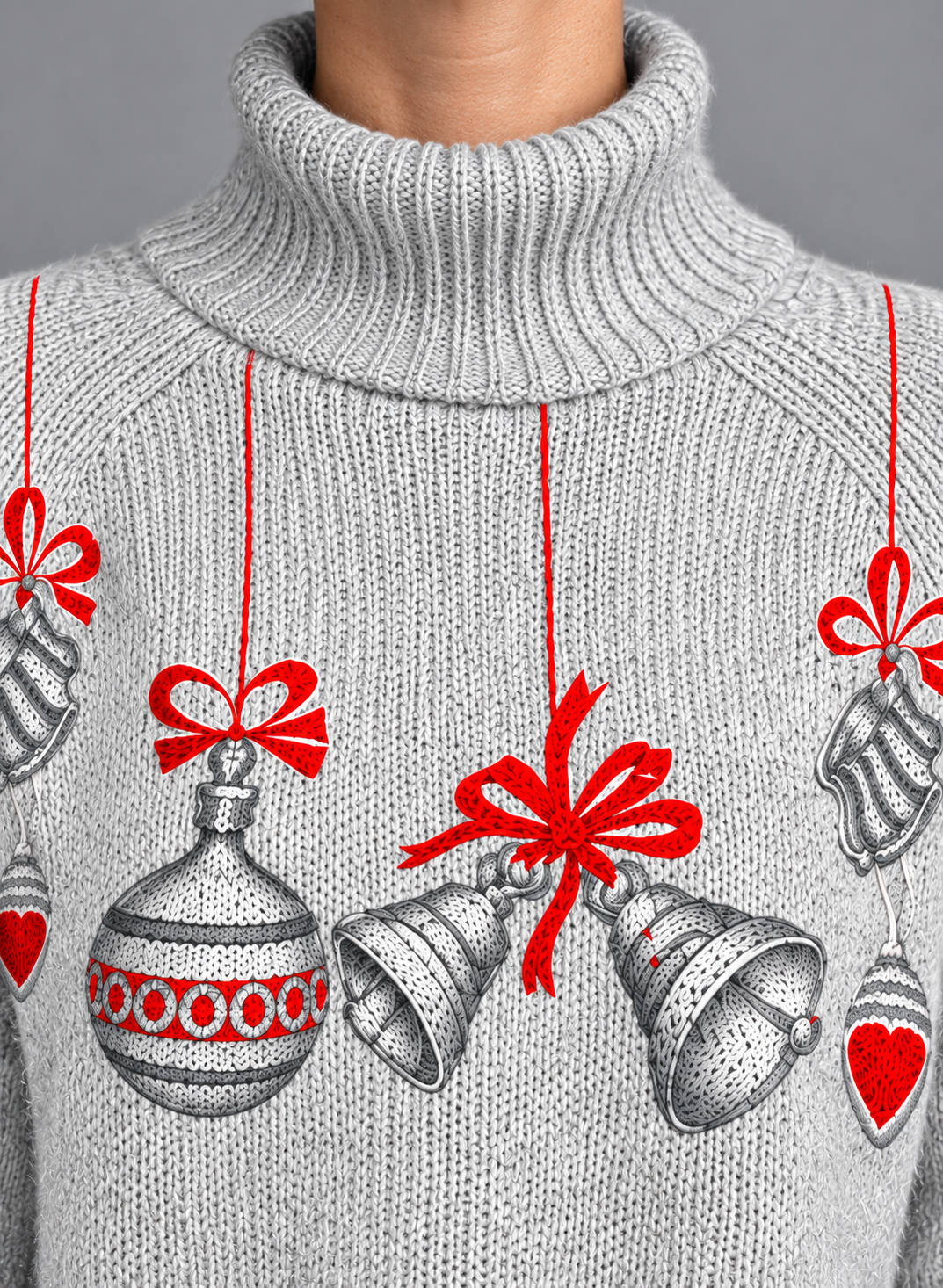 Women’s Christmas Jumper With Baubles And Bows