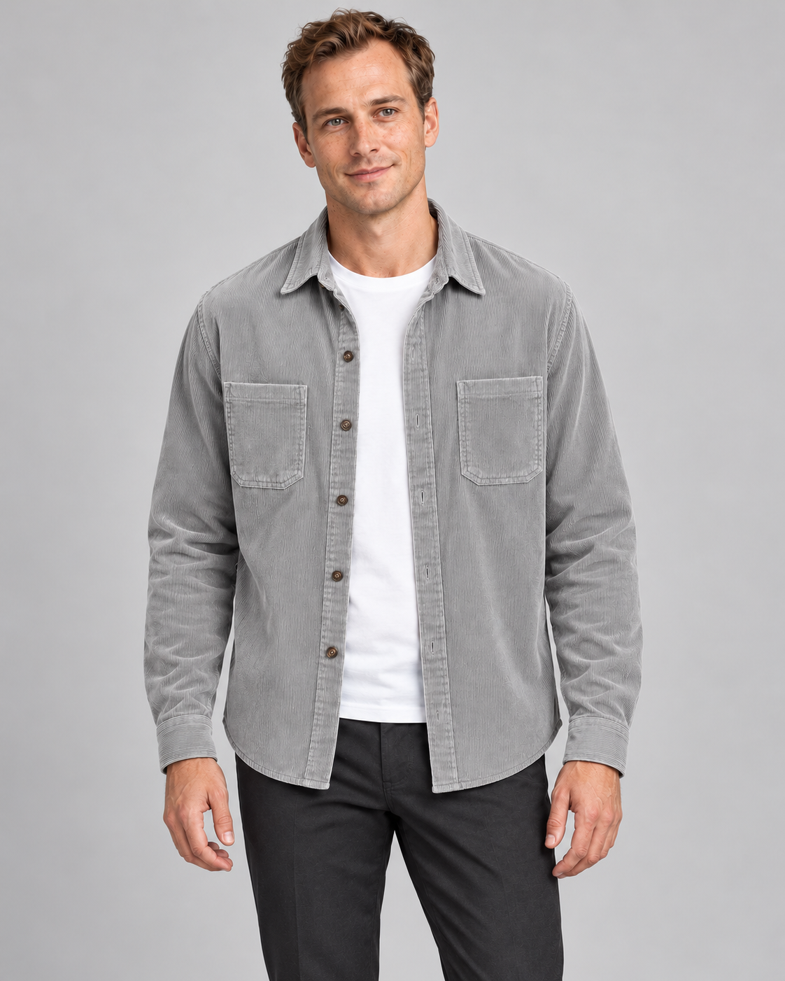 Men’s Jacket In Corduroy With Chest Pockets