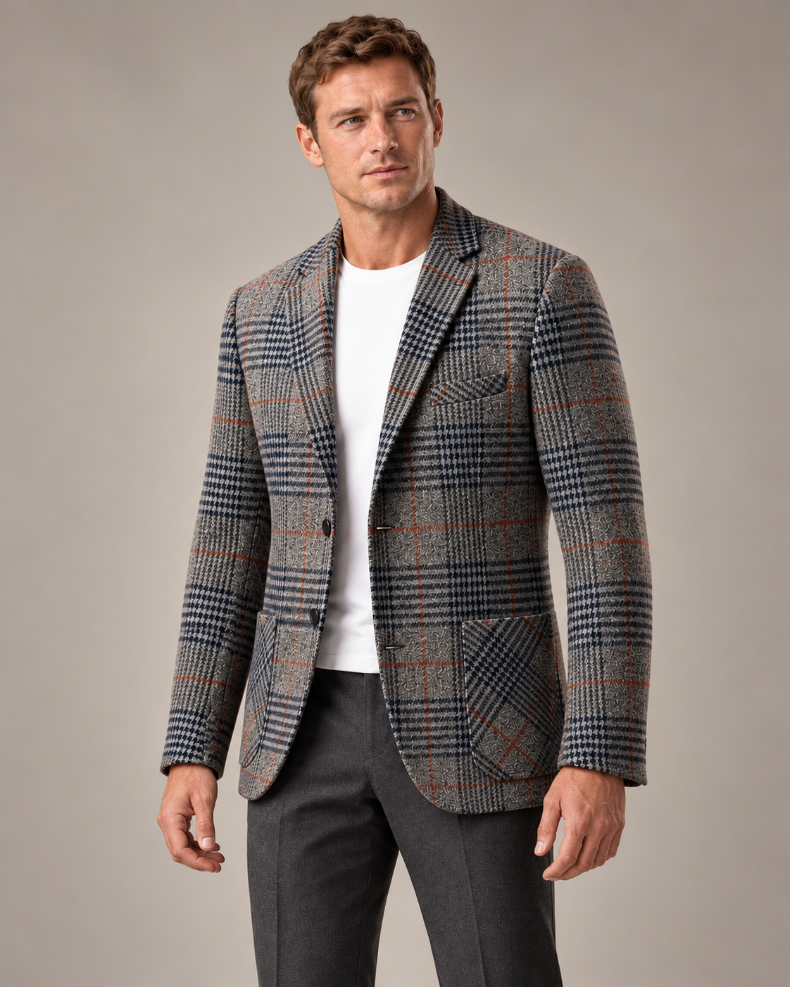 Men’s Jacket With Houndstooth Check