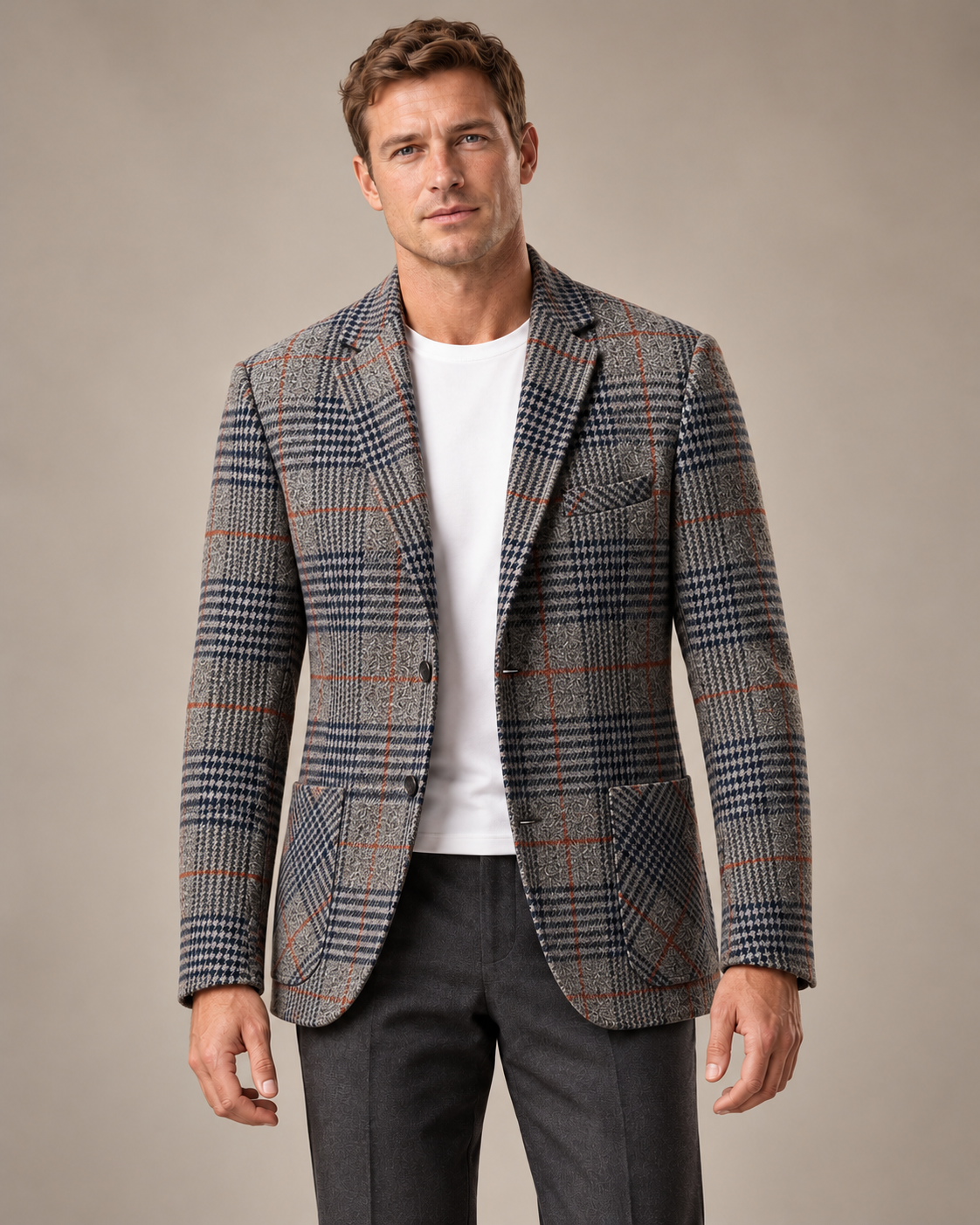 Men’s Jacket With Houndstooth Check
