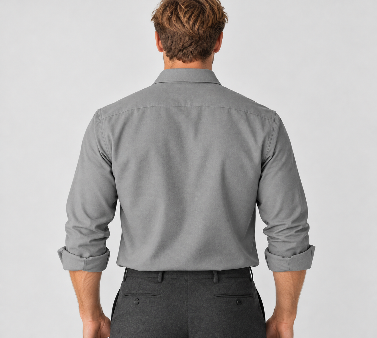 Men's Long-Sleeve Shirt – Classic Collar & Button Front
