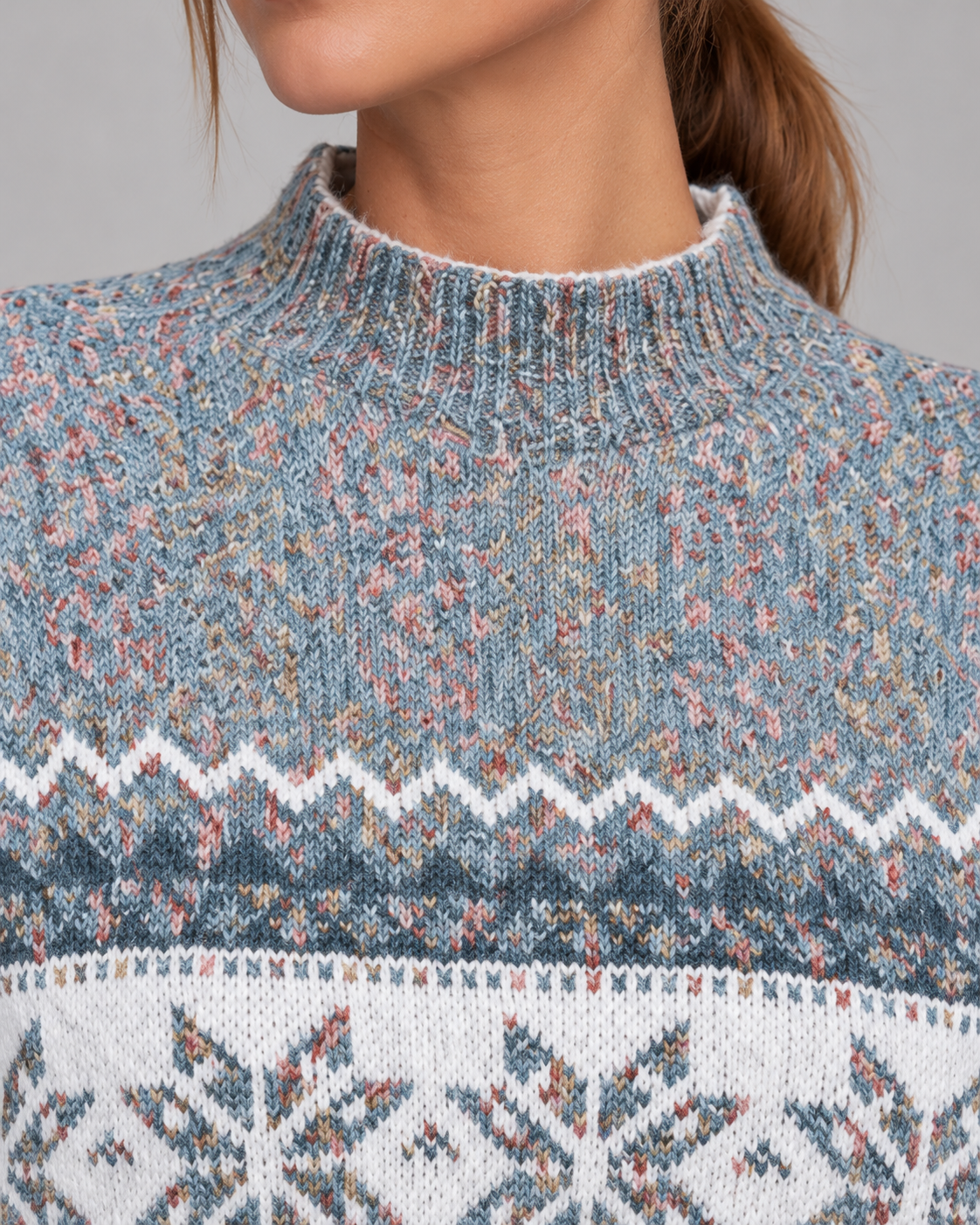 Women’s Christmas Jumper With Snowflake Mock Neck