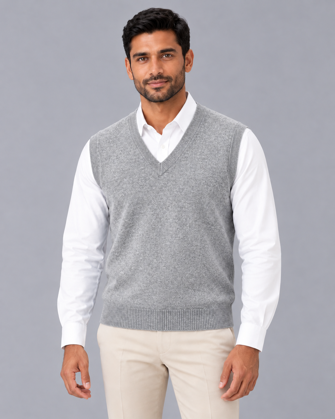 Men's Merino Wool Sweater Vest – V-Neck & Regular Fit
