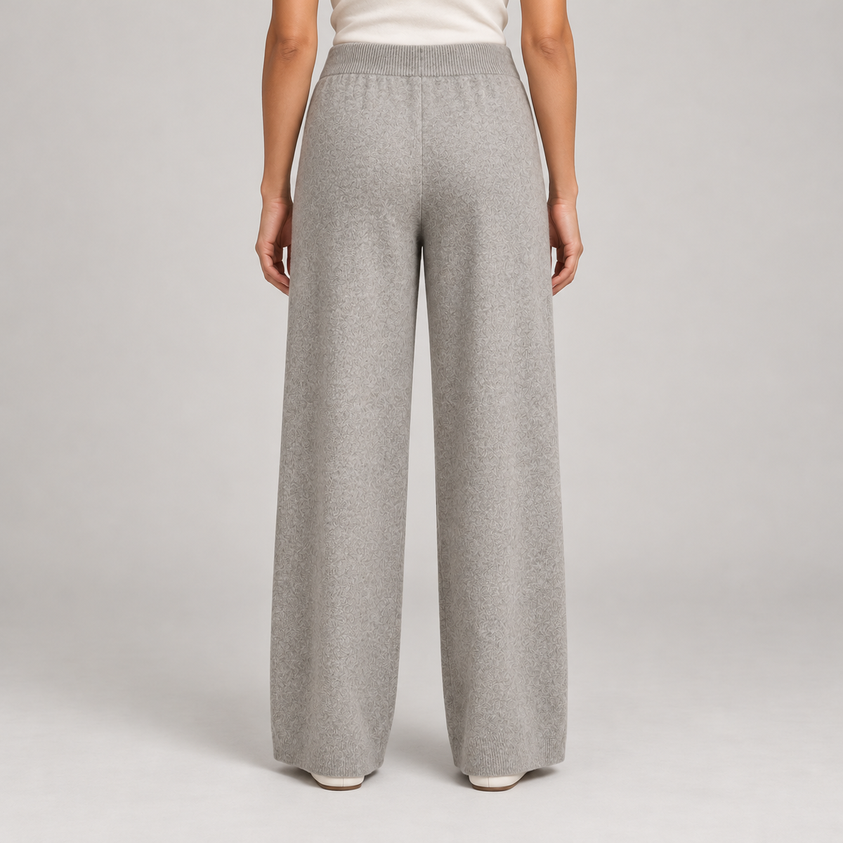 Women's Wide-Leg Knit Trousers – Drawstring Waist & Relaxed Fit