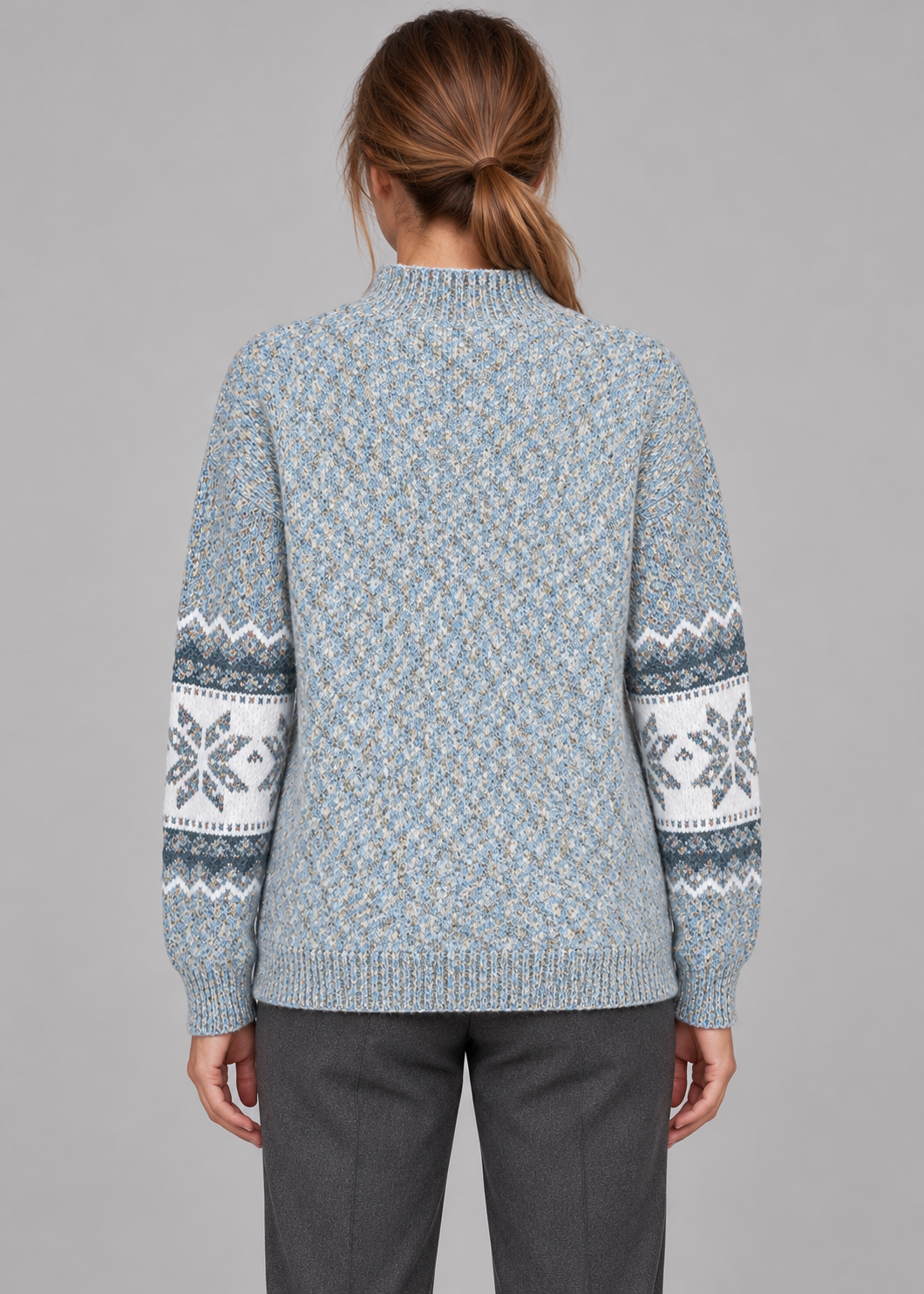 Women’s Christmas Jumper With Snowflake Mock Neck