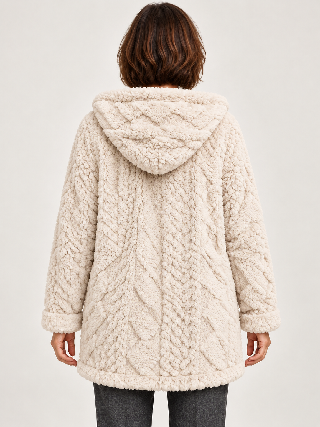 Women’s Hooded Fleece Jacket – Longline & Zip Front