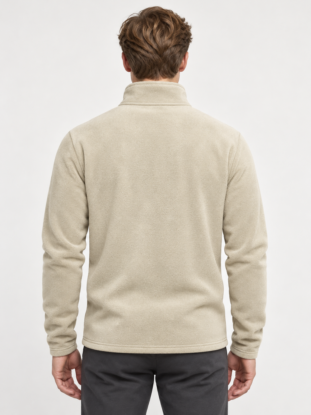 Men’s Quarter-Zip Fleece Jumper – Stand Collar & Regular Fit