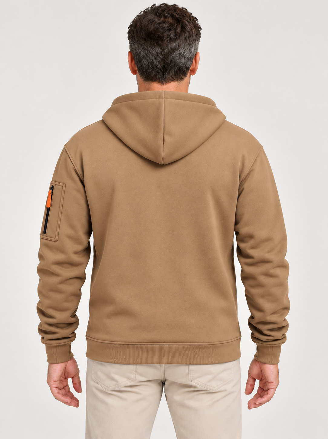 Men’s Zip-Up Hoodie – Drawstring Hood & Sleeve Pocket