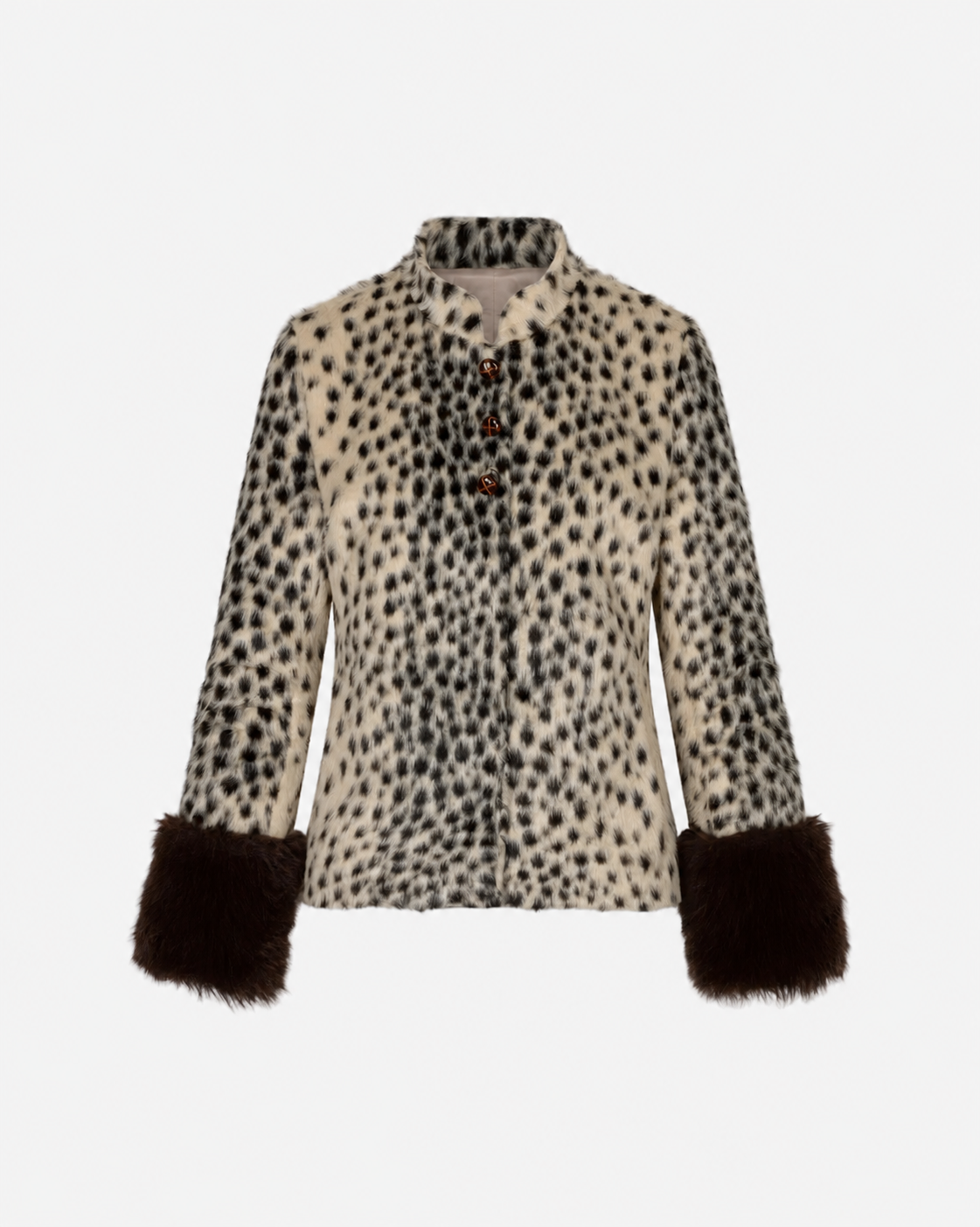 Women's Leopard Print Jacket – Faux Pony-Hair Effect