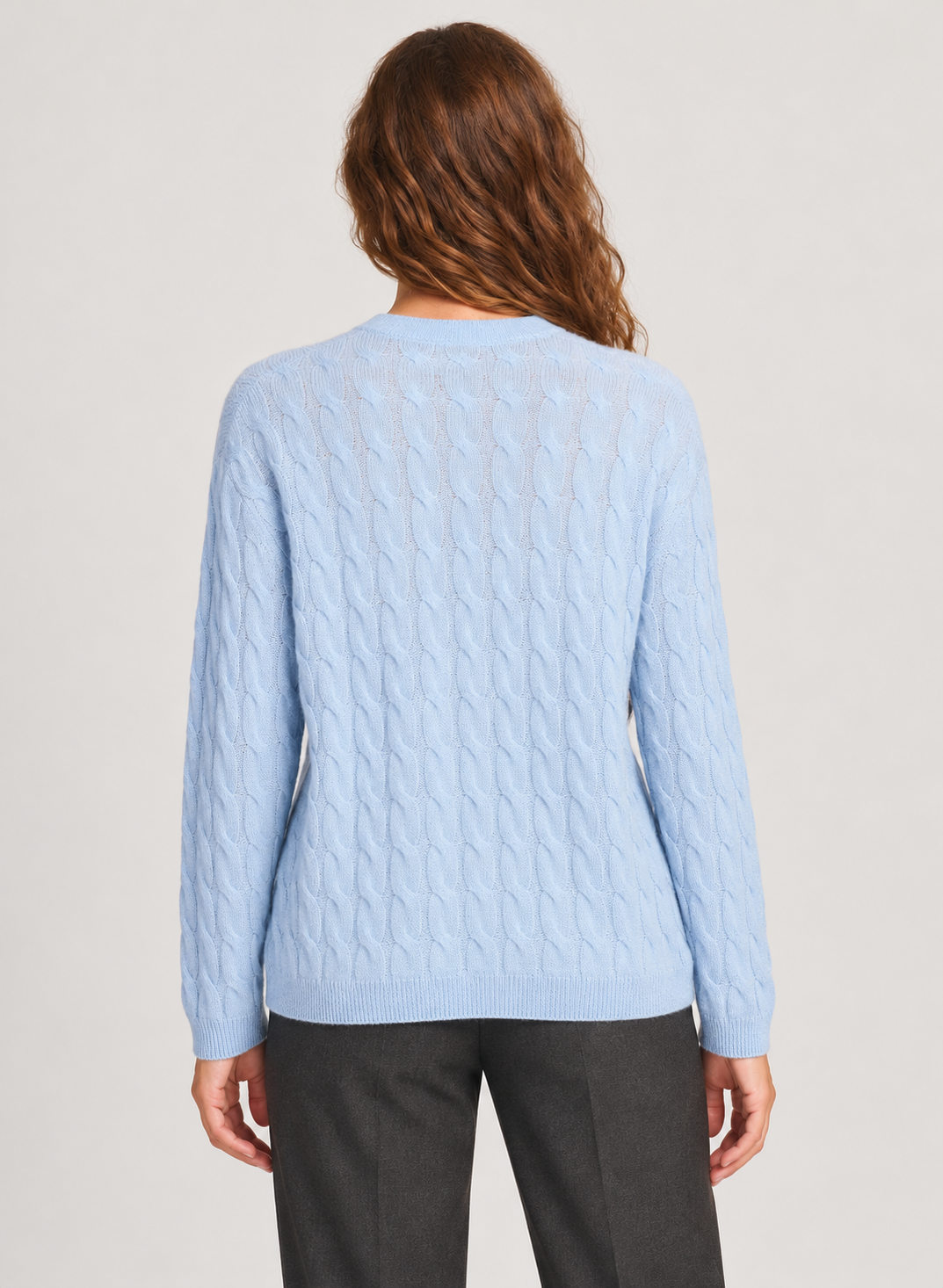 Women’s Jumper In Cashmere With Cable Knit