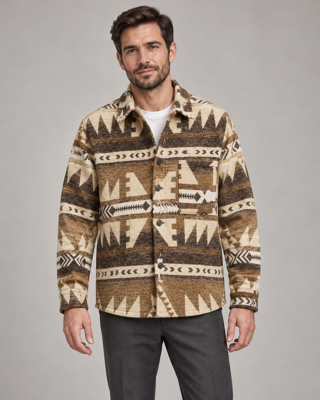 Men’s Jacket With Geometric Pattern