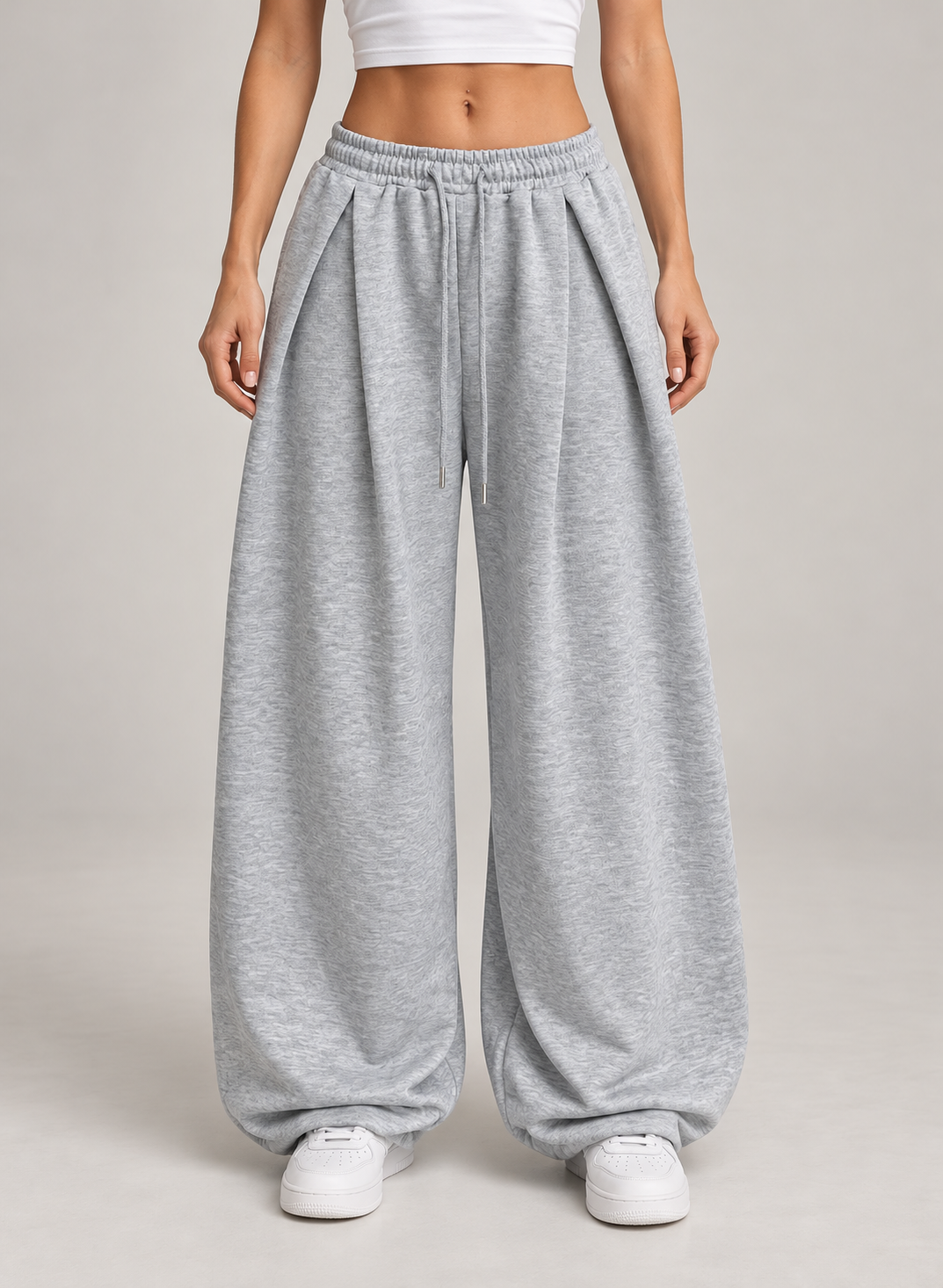 Women’s Wide Leg Joggers with Low Rise Drawstring Waist