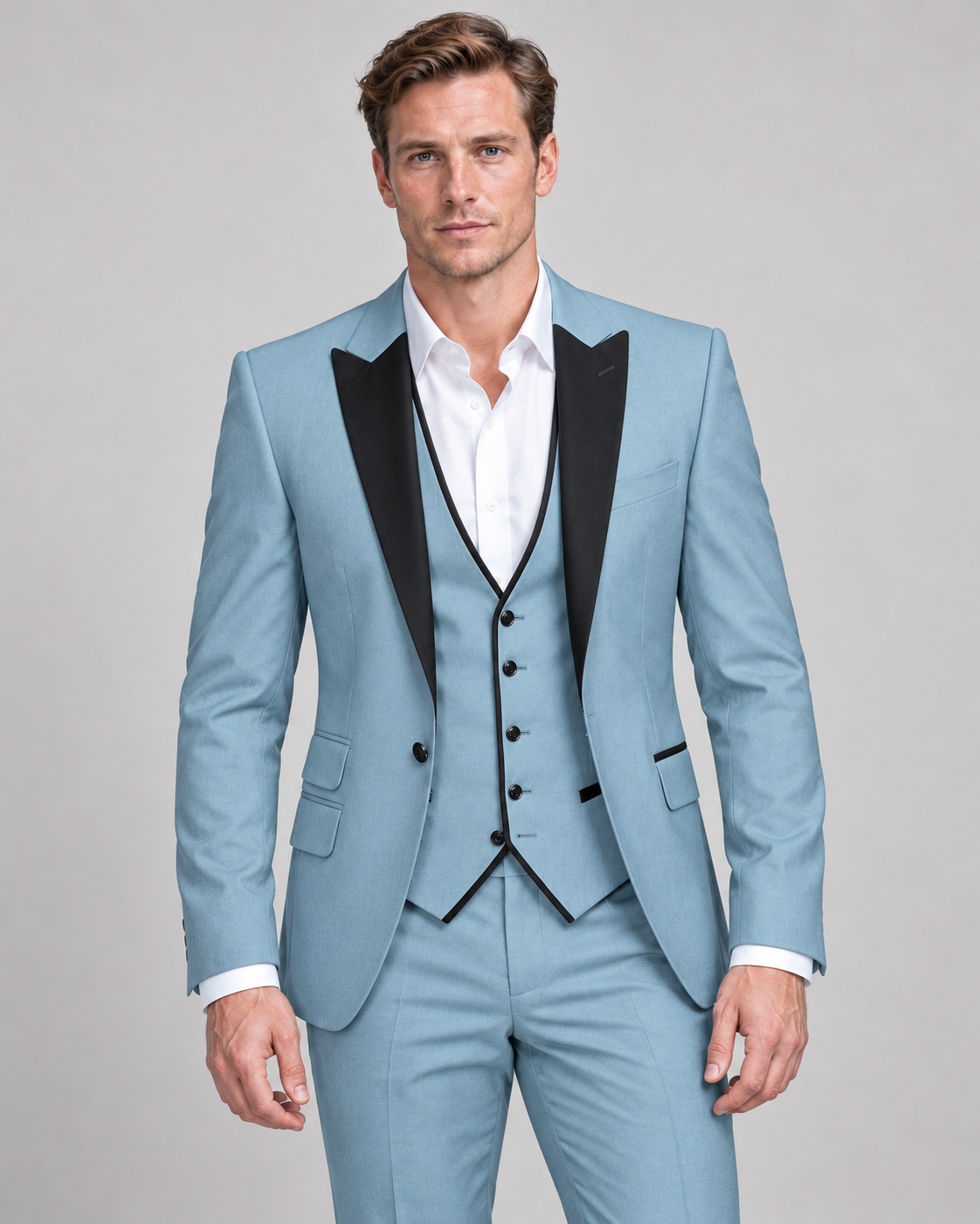 Men’s Suit Three Piece Contrast Lapel Set