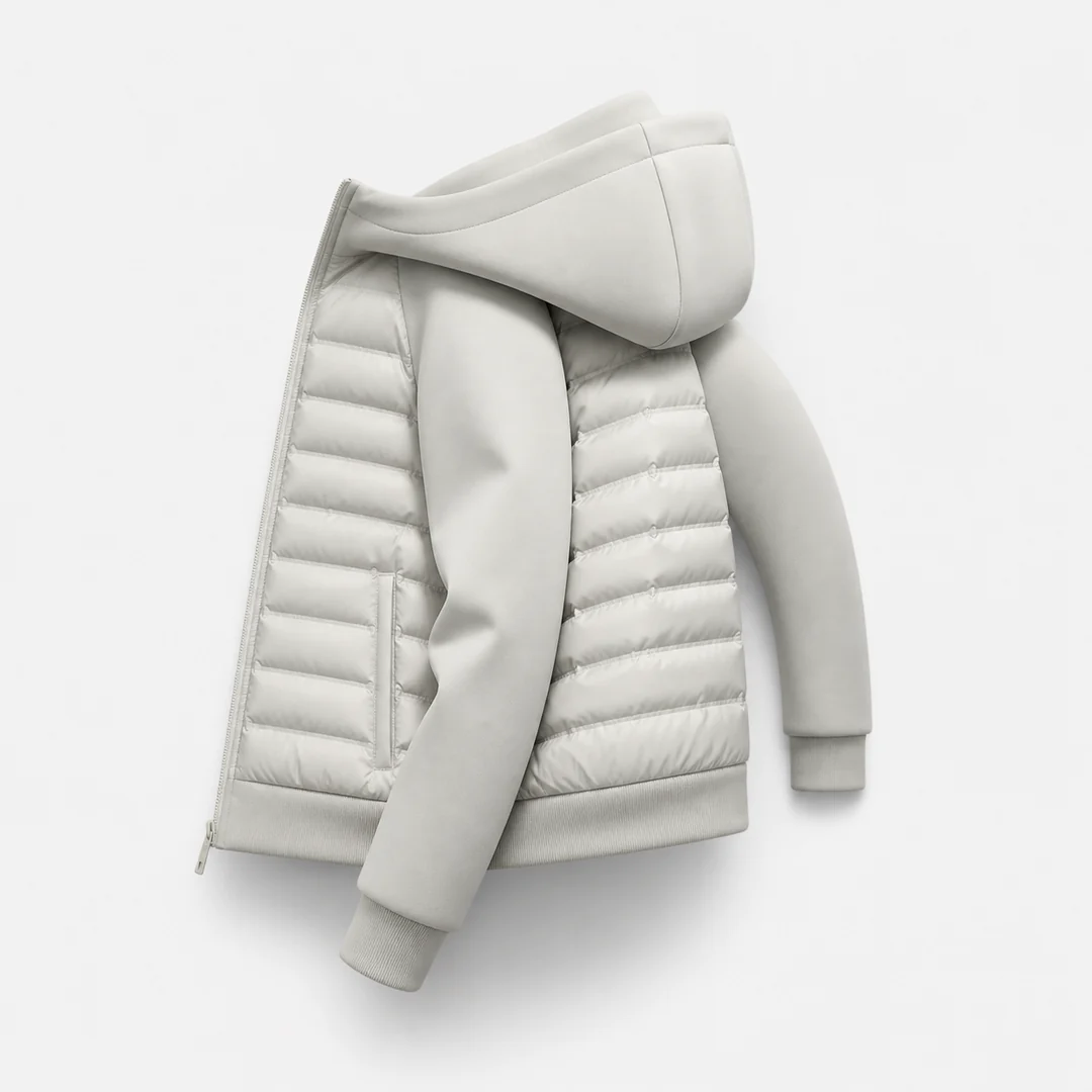 Men’s Hooded Puffer Jacket — Quilted Front