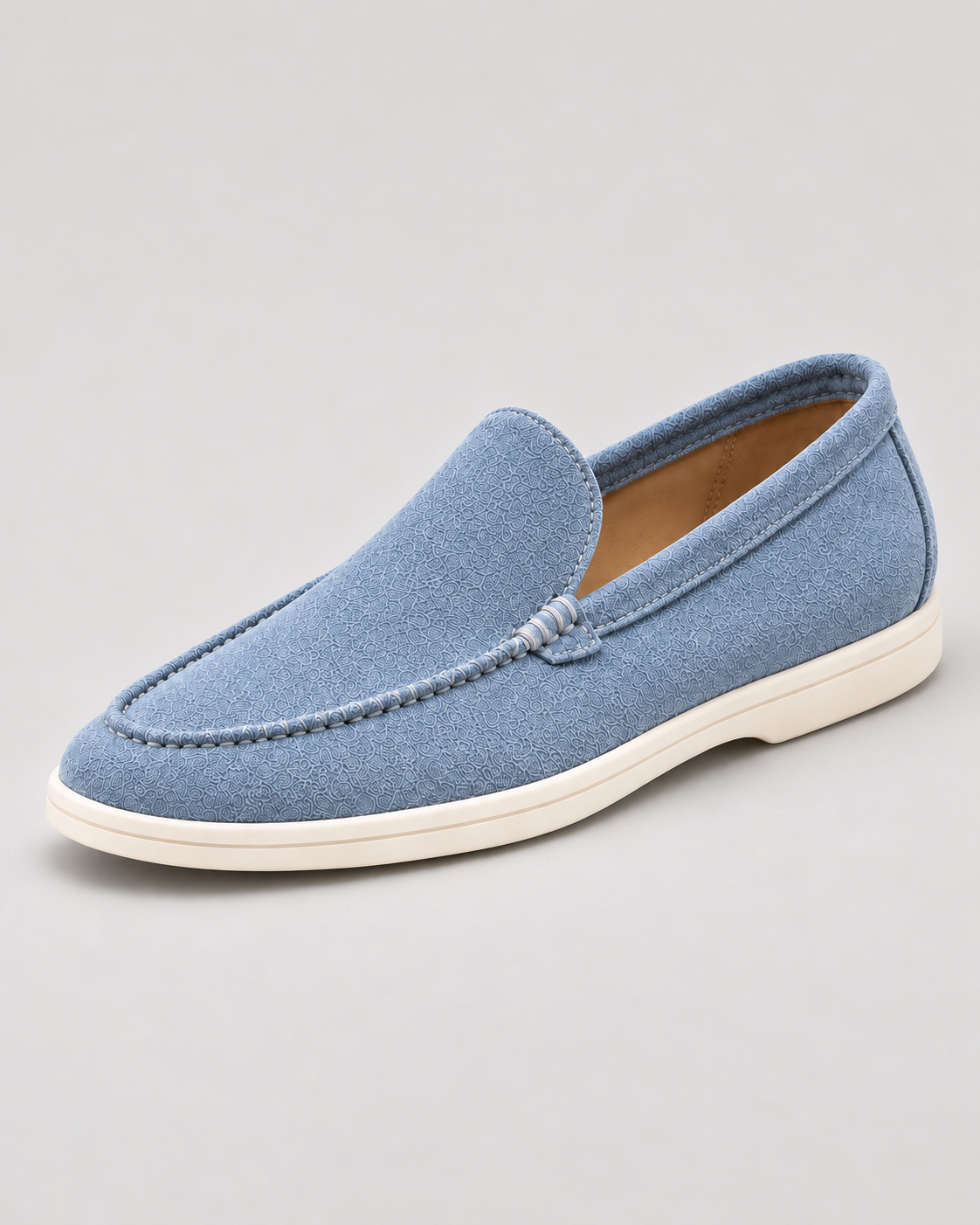 Men’s Loafers – Suede-Look Slip-On Shoes with Contrast Sole