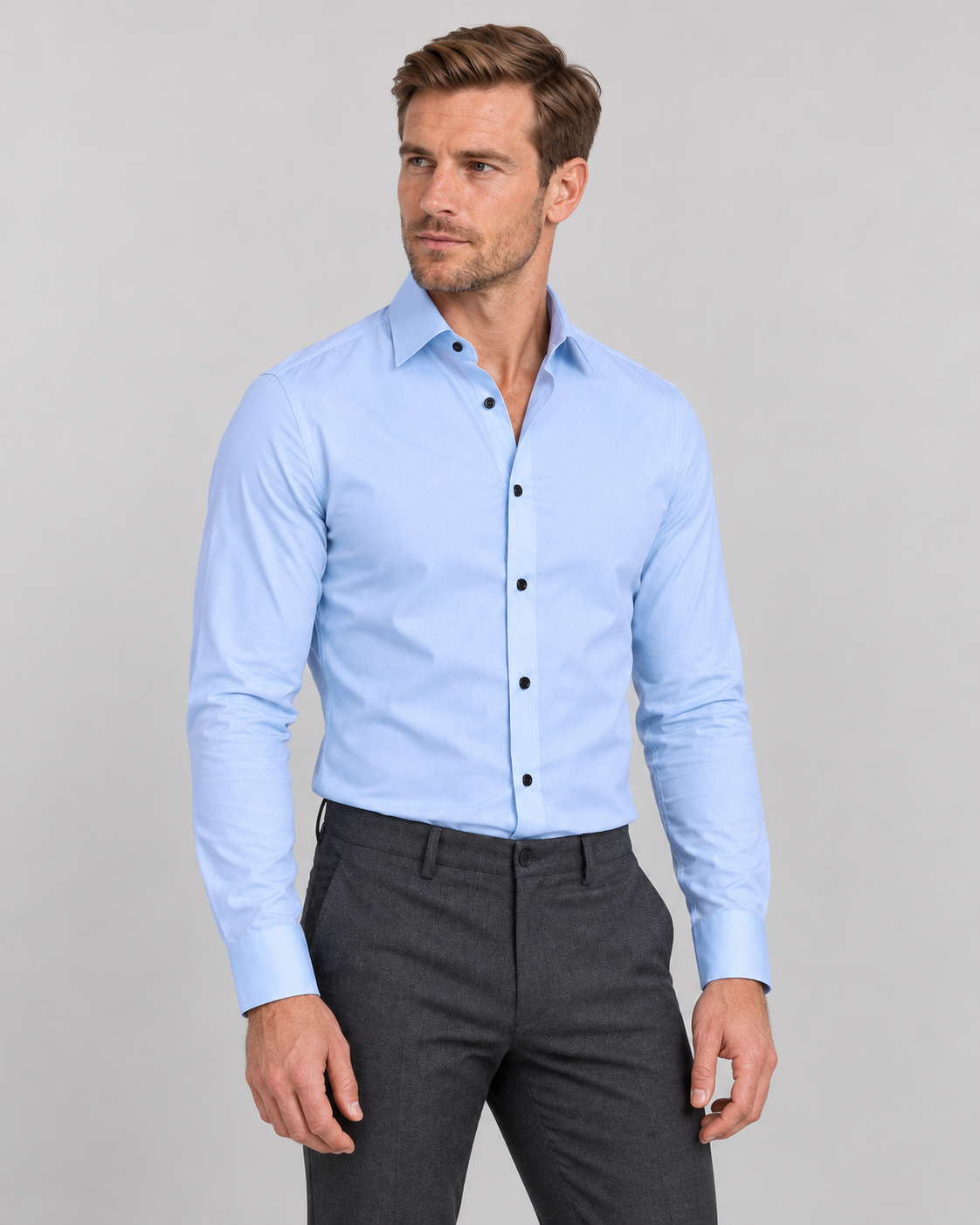 Men’s Shirts – Wrinkle-Resistant Slim Fit with Point Collar