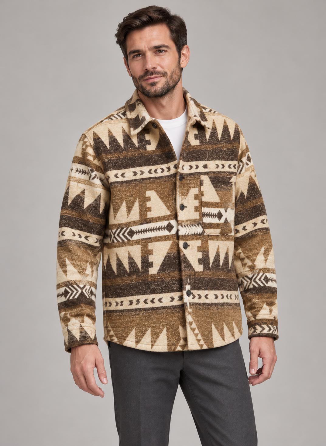 Men’s Jacket With Geometric Pattern