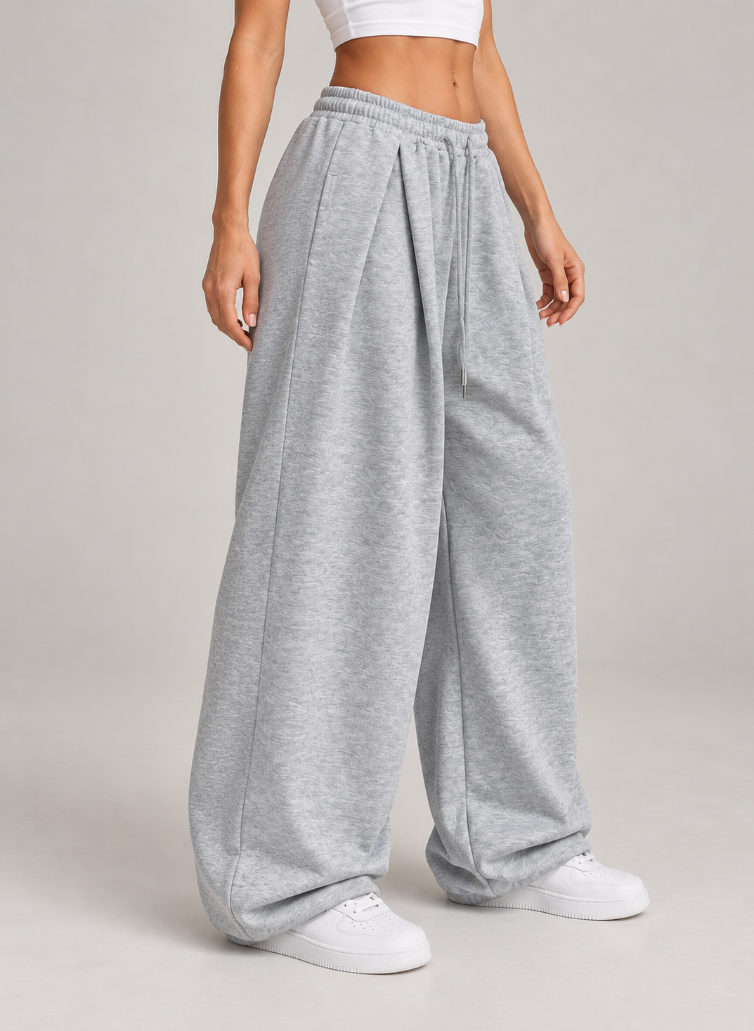Women’s Wide Leg Joggers with Low Rise Drawstring Waist