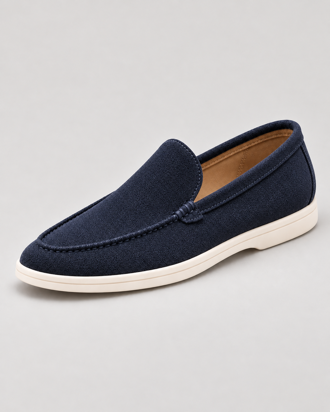 Men’s Loafers – Suede-Look Slip-On Shoes with Contrast Sole