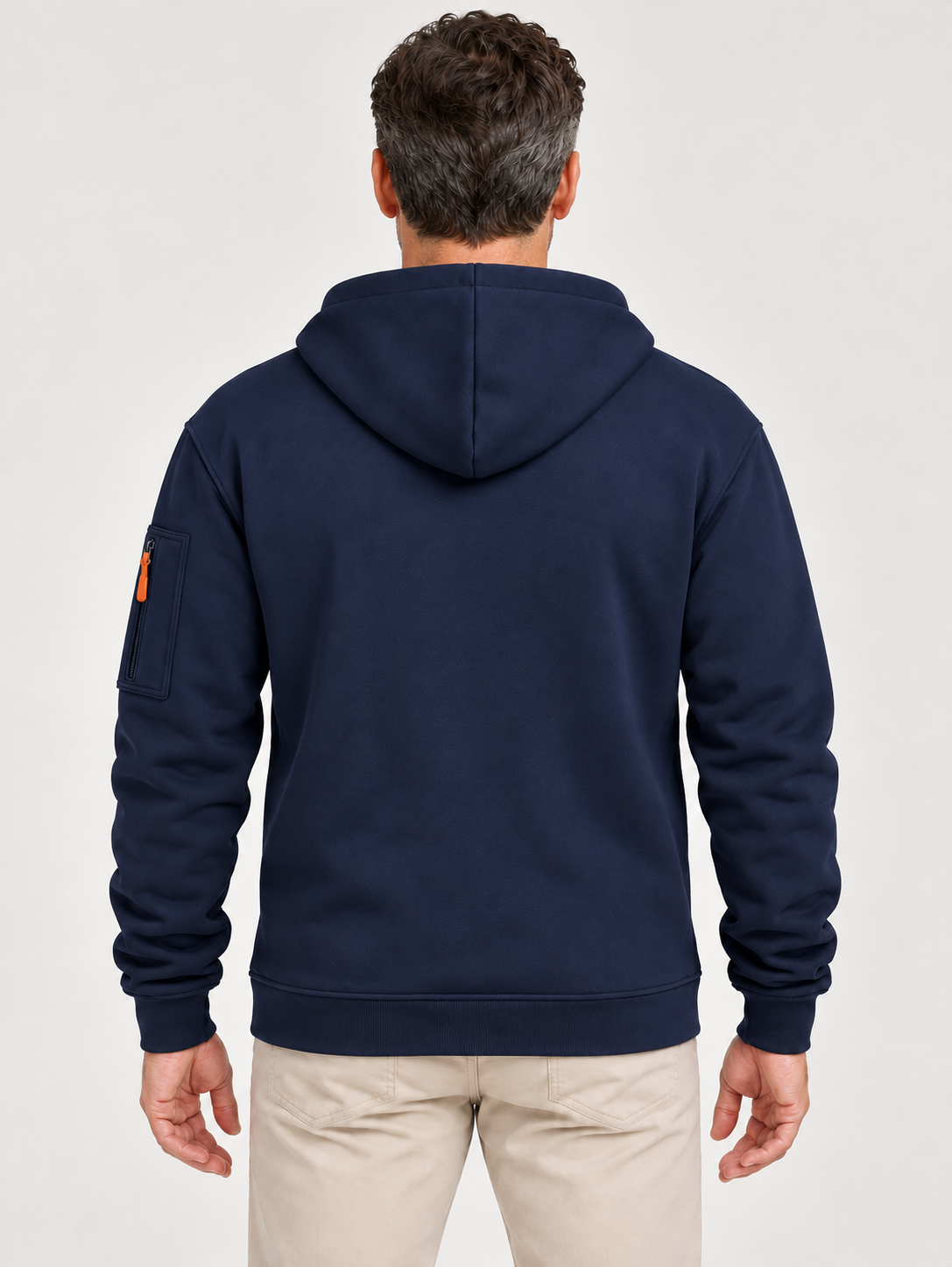 Men’s Zip-Up Hoodie – Drawstring Hood & Sleeve Pocket