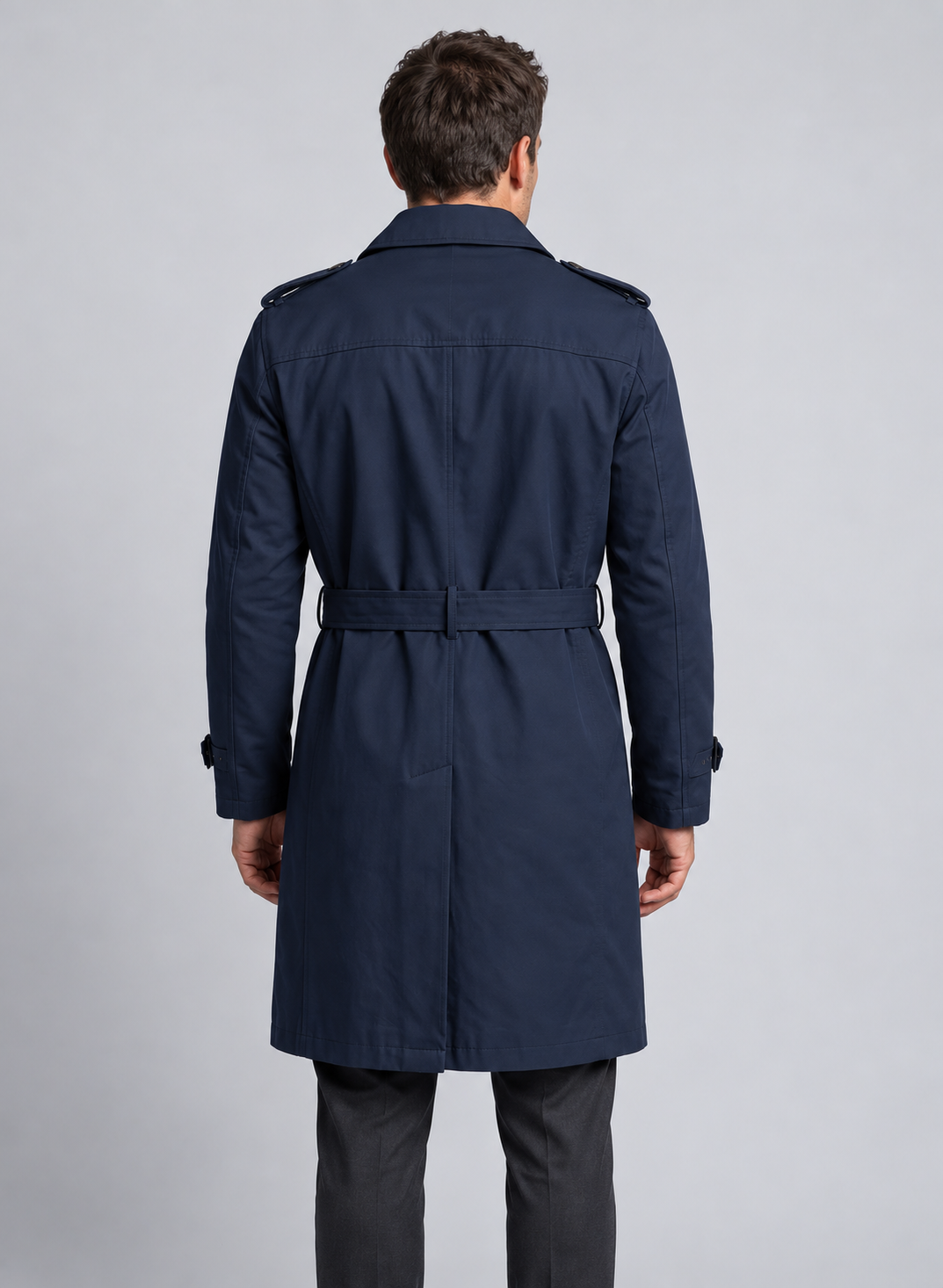 Men’s Trench Coat With Belted Waist
