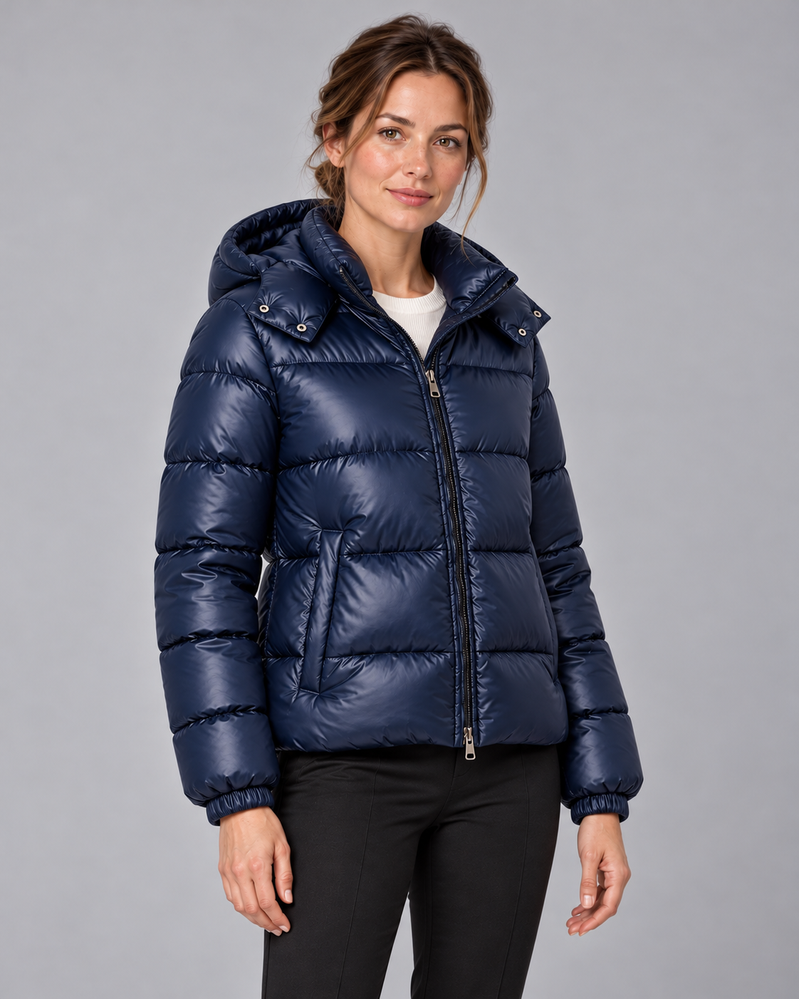 Ladies Puffer Jacket – Lightweight Hooded Quilted Winter Coat