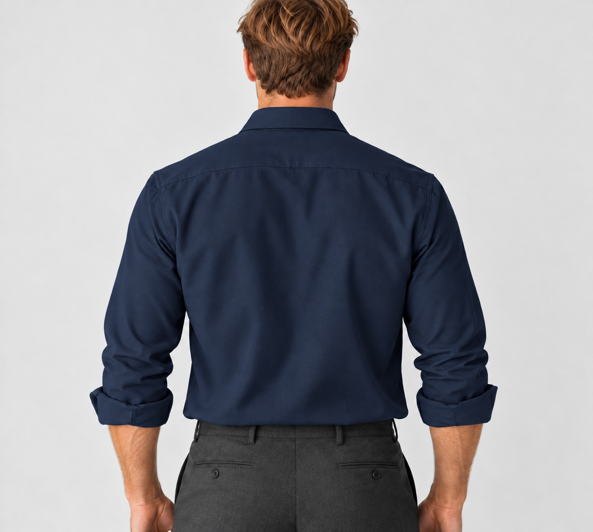 Men's Long-Sleeve Shirt – Classic Collar & Button Front