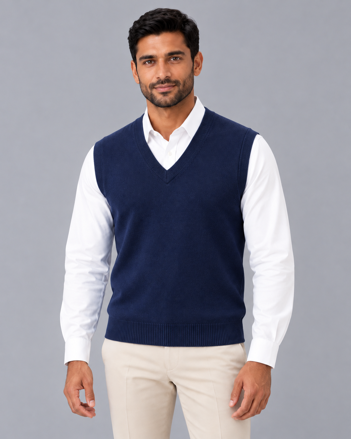 Men's Merino Wool Sweater Vest – V-Neck & Regular Fit