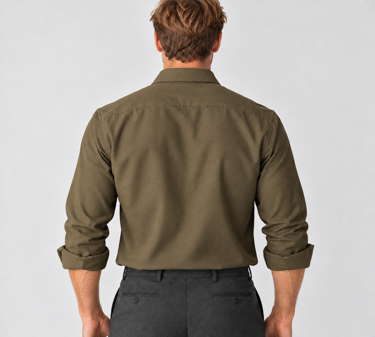 Men's Long-Sleeve Shirt – Classic Collar & Button Front