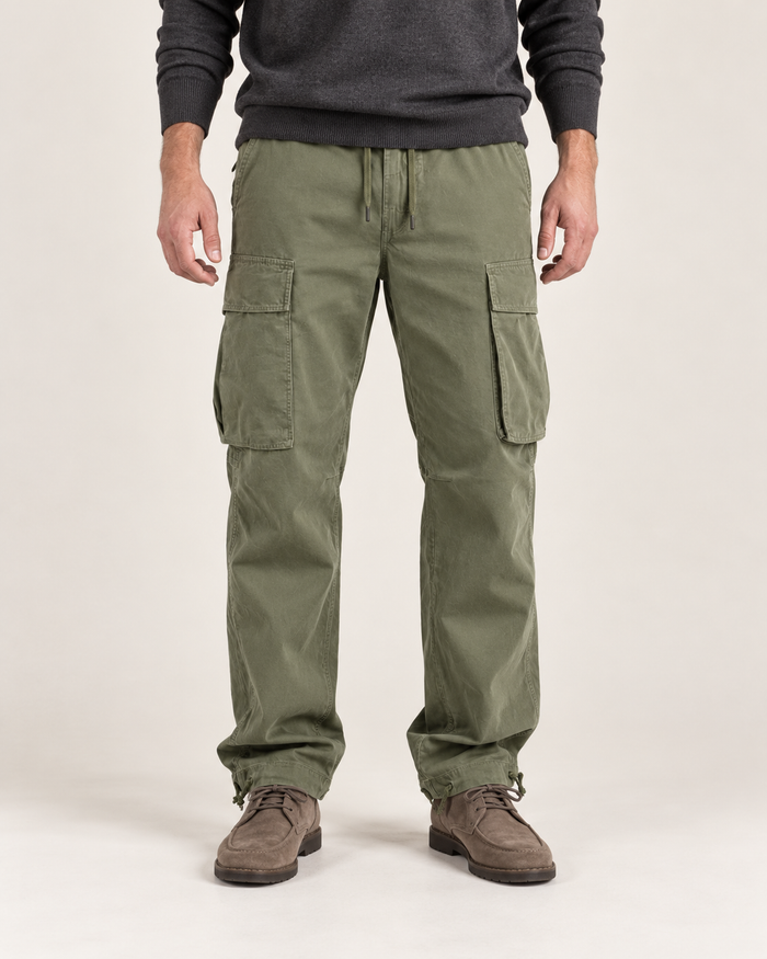 Men’s Cargo Trousers – Relaxed Fit & Drawstring Waist
