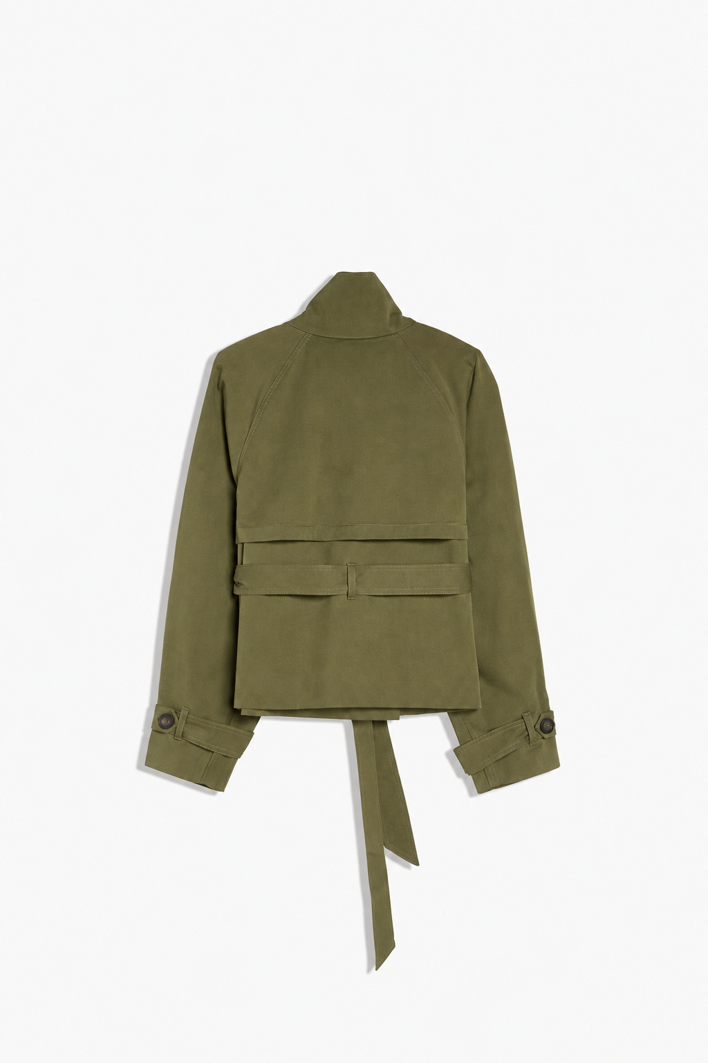 Women's Cropped Trench Coat – Double-Breasted Belted Jacket