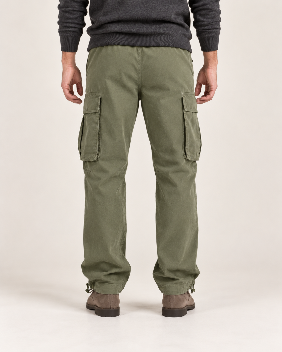 Men’s Cargo Trousers – Relaxed Fit & Drawstring Waist