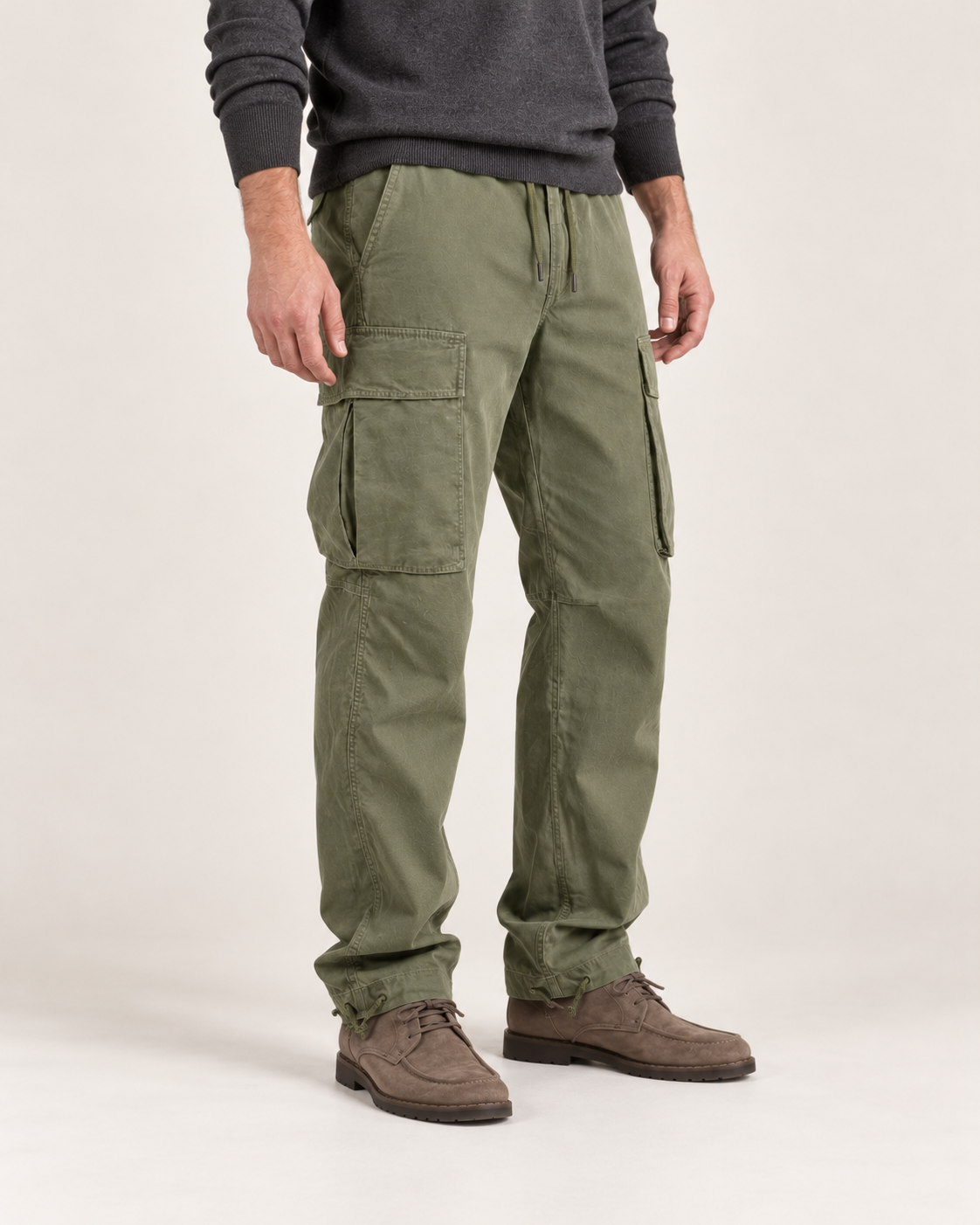 Men’s Cargo Trousers – Relaxed Fit & Drawstring Waist