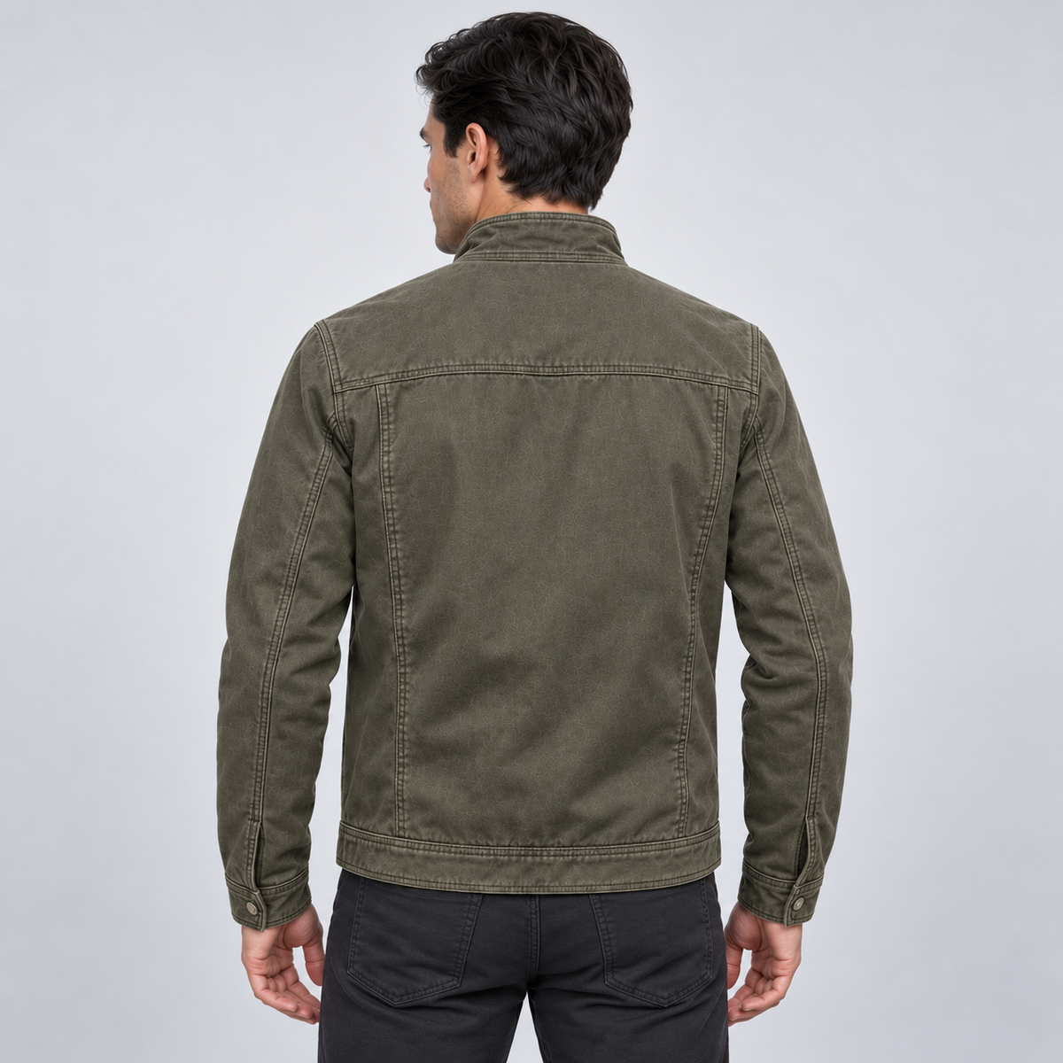 Men's Vintage Field Jacket – Stand Collar & Regular Fit