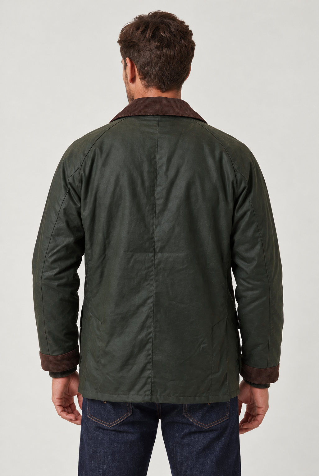 Men's Waxed Barn Jacket – Corduroy Collar & Zip Front